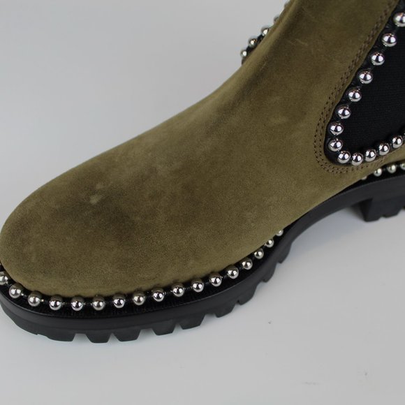 NEW Alexander Wang Studded Suede Ankle Boots | Edgy Luxe Chelsea Boots - Picture 11 of 15